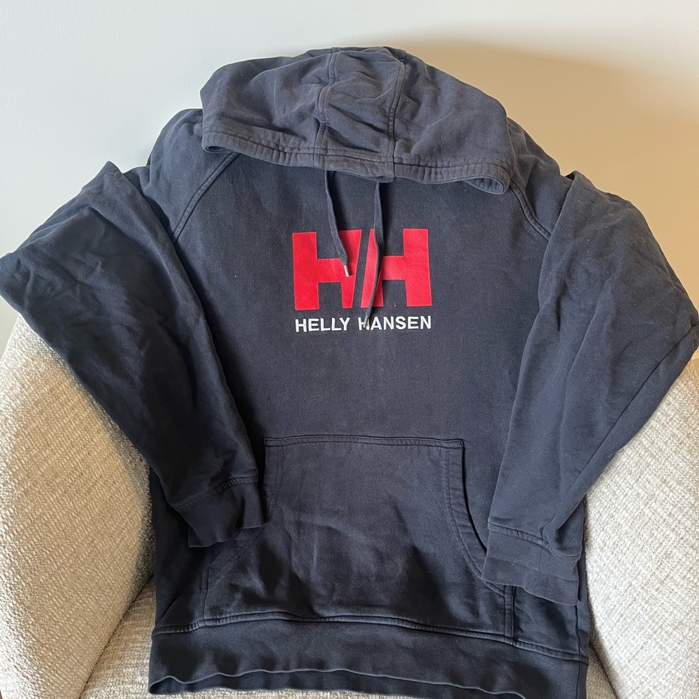 Helly Hansen Blue Hoodie with Red Logo